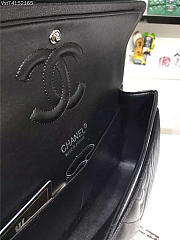 Modishbags Flap Black Chevron Caiar 25CM With Silver Hardware - 2