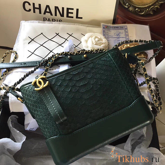 Modishbags Gabrielle Snakeskin small hobo bag Green 20cm - 1