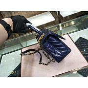 Modishbags Coco Handle Bag Blue with Gold Hardware Small - 3