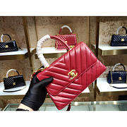 Modishbags Coco Handle Bag Red with Gold Hardware Small - 2