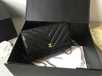 Modishbags Flap Bag Calfskin Leather Black with Gold Hardware