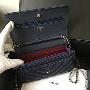 Modishbags Flap Bag Calfskin Leather Blue with Sliver Hardware - 6