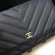 Modishbags Flap Bag Calfskin Leather Blue with Sliver Hardware - 4