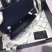 Chanel Flap Bag Lambskin Navy Blue With Silver Hardware 20CM - 5