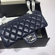 Chanel Flap Bag Lambskin Navy Blue With Silver Hardware 20CM - 6