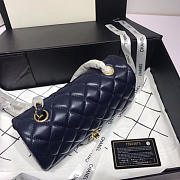 Chanel Flap Bag Lambskin Navy Blue With Gold Hardware 20CM - 3