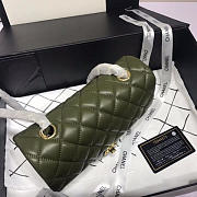 Chanel Flap Bag Lambskin Dark Green With Gold Hardware 20CM - 2