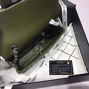 Chanel Flap Bag Lambskin Dark Green With Sliver Hardware 20CM - 6