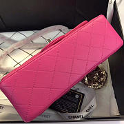 Chanel Flap Bag Lambskin Rose Red With Sliver Hardware 20CM - 4