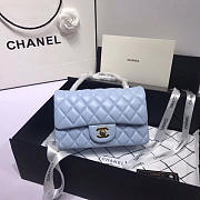 Chanel Flap Bag Lambskin Light Blue With Gold Hardware 20CM - 6