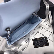 Chanel Flap Bag Lambskin Light Blue With Sliver Hardware 20CM - 3