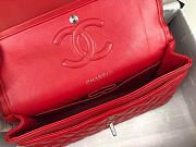 Chanel Flap Bag Lambskin Red With Silver Hardware 25cm - 6