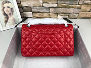 Chanel Flap Bag Lambskin Red With Silver Hardware 25cm - 3