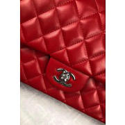 Chanel Flap Bag Lambskin Red With Silver Hardware 25cm - 5