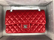 Chanel Flap Bag Lambskin Red With Silver Hardware 25cm - 4