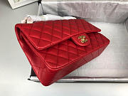 	Chanel Flap Bag Lambskin Red With Gold Hardware 25cm - 4