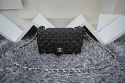 Modishbags Flap Bag Caviar in Black 20cm with Sliver Hardware - 1