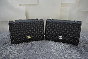 Modishbags Flap Bag Caviar in Black 33cm with Silver Hardware - 3