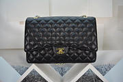 Modishbags Flap Bag Caviar in Black 33cm with Gold Hardware - 1