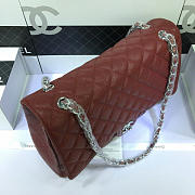 Modishbags Flap Bag Caviar in Wine Red 33cm with Silver Hardware - 4