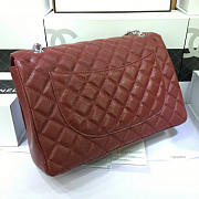 Modishbags Flap Bag Caviar in Wine Red 33cm with Silver Hardware - 6