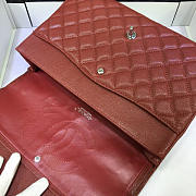 Modishbags Flap Bag Caviar in Wine Red 33cm with Silver Hardware - 3