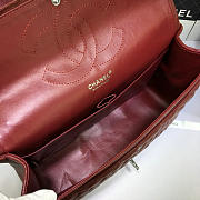Modishbags Flap Bag Caviar in Wine Red 33cm with Silver Hardware - 2