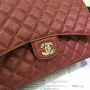 Modishbags Flap Bag Caviar in Wine Red 33cm with Gold Hardware - 3
