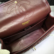 Modishbags Flap Bag Caviar in Maroon Red 33cm with Gold Hardware - 6