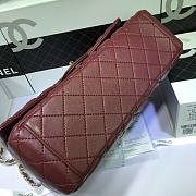 Modishbags Flap Bag Caviar in Maroon Red 33cm with Gold Hardware - 5