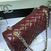 Modishbags Flap Bag Caviar in Maroon Red 33cm with Gold Hardware - 2