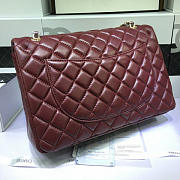 Modishbags Flap Bag Caviar in Maroon Red 33cm with Gold Hardware - 4