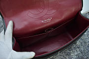 Modishbags Flap Bag Caviar in Maroon Black 33cm with Silver Hardware - 4