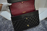 Modishbags Flap Bag Caviar in Maroon Black 33cm with Gold Hardware - 5