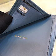 Modishbags Calfskin Leather Plain Folding Blue Wallets  - 4