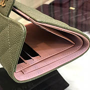 Modishbags Calfskin Leather Plain Folding Green and Pink Wallets - 5