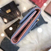 	Modishbags Calfskin Leather Plain Folding Blue and Pink Wallets - 2