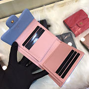 	Modishbags Calfskin Leather Plain Folding Blue and Pink Wallets - 5