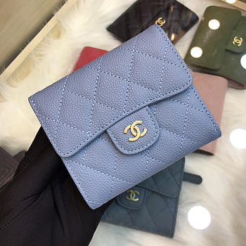 	Modishbags Calfskin Leather Plain Folding Blue and Pink Wallets