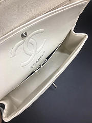 Modishbags Flap Bag Caviar White Bag 25cm with Silver Hardware - 2