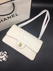 Modishbags Flap Bag Caviar White Bag 25cm with Gold Hardware - 6