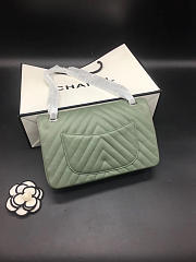 Modishbags Flap Bag Caviar Light Green Bag 25cm with Silver Hardware - 6