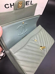 Modishbags Flap Bag Caviar Light Green Bag 25cm with Gold Hardware - 4