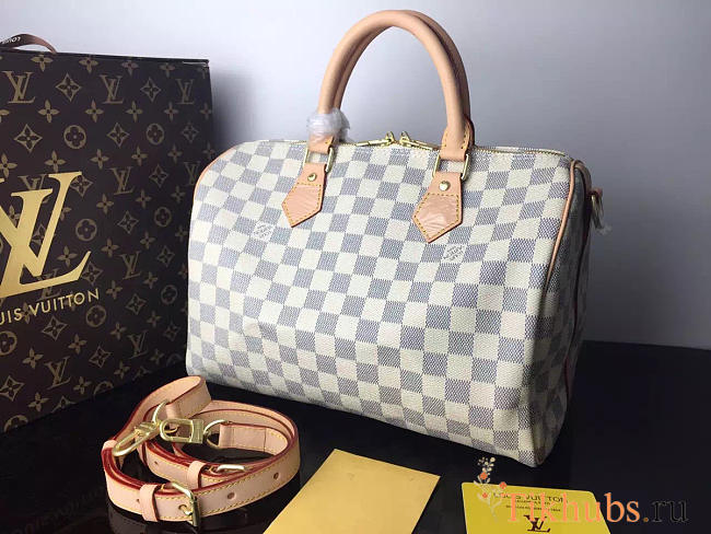 Louis Vuitton Damier Azur Speedy 30cm With Shoulder Strap Bag N41001 - 1