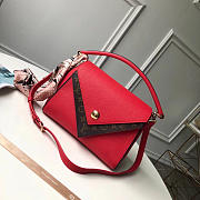 Louis Vuitton Double V Leather Top Handbag Red - 3