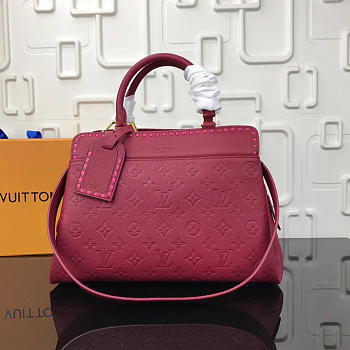 Louis Vuitton Vosges MM Monogram Empreinte Leather Handbags Rose Red