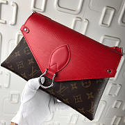 Louis Vuitton Saint Michel Monogram Epi Leather Bag With Red M44033 - 5