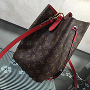 Louis Vuitton Neonoe Monogram Calfskin Bucket Bag Red M44021 - 4