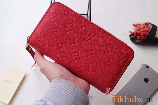 Louis Vuitton ZIPPY Red WALLET Monogram Empreinte Leather - 1