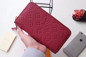 Louis Vuitton ZIPPY Rose Red WALLET Monogram Empreinte Leather